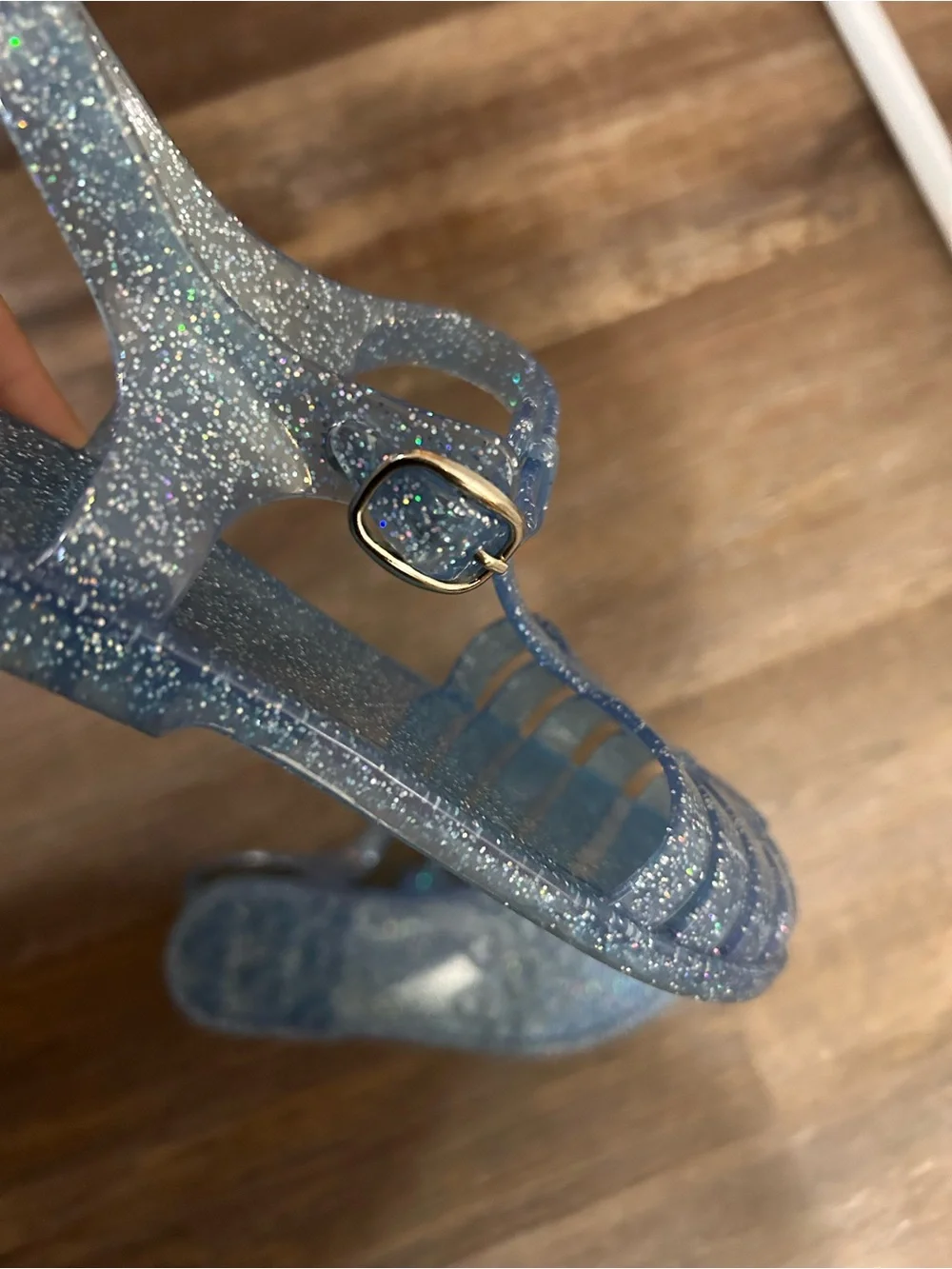 Old Navy Sparkle Blue Jelly Sandals ( Kids)